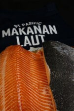 fresh salmon bali fillet vertical cut