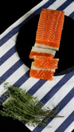 smoked salmon roll bali – sliced smoked salmon and butterfish cubes