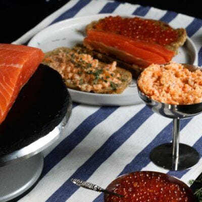 salmon spread smoked salmon red caviar trio set bali