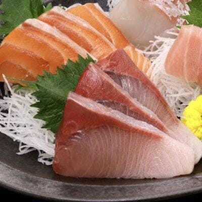 sashimi salmon set bali with tuna saku