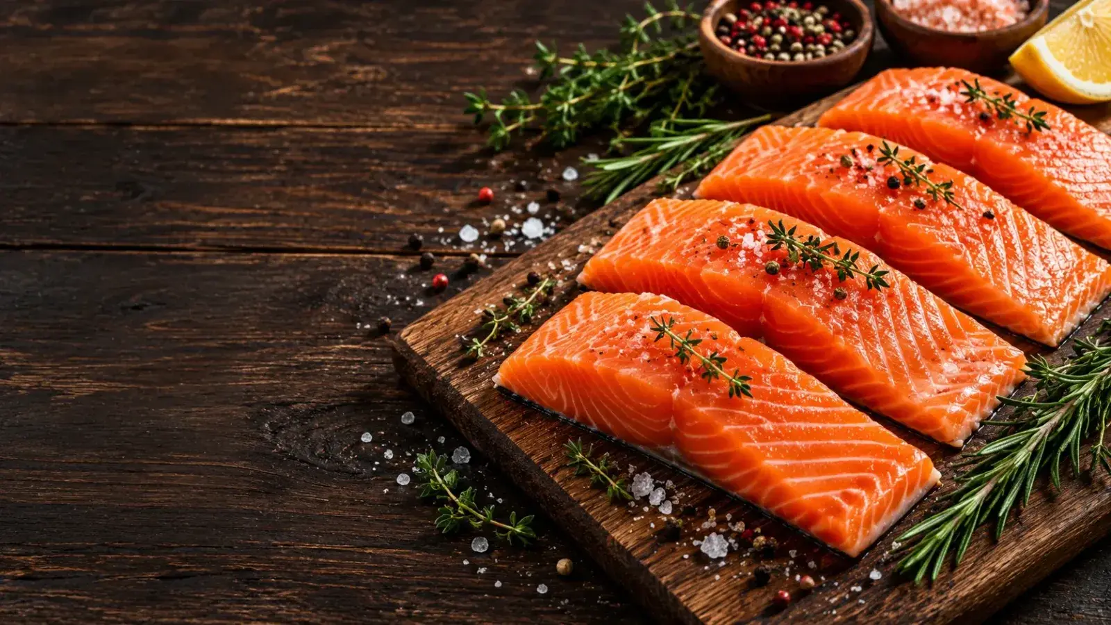 Fresh premium salmon fillets (ikan salmon segar) available for delivery across Bali, Indonesia.
