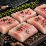 mahi-mahi steaks bali – fresh mahi-mahi portion steaks with thyme and pepper
