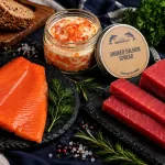 Smoked Duo Set Bali — cold-smoked salmon, smoked tuna and a jar of smoked salmon spread